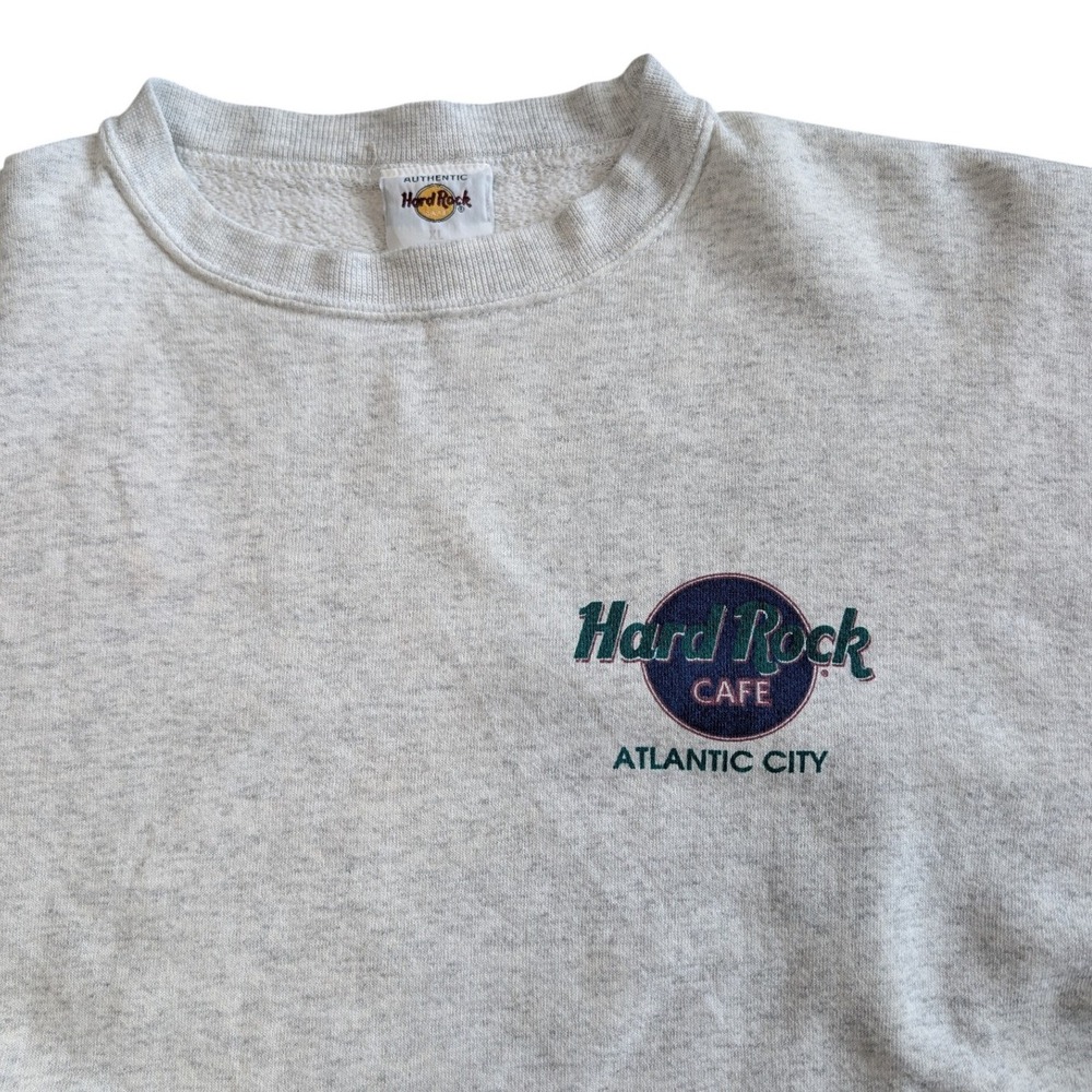 Vintage Hard Rock Cafe XL Grey Crewneck Sweatshirt Atlantic City